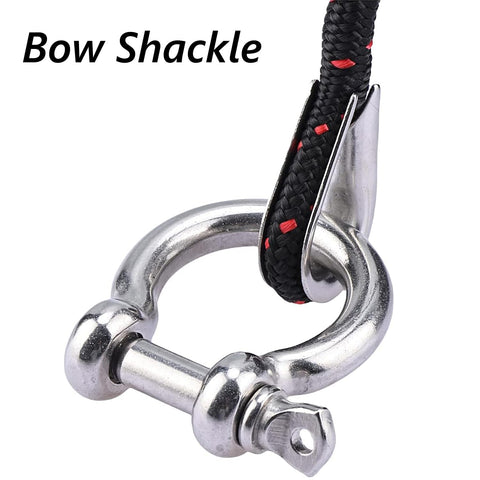 304 Stainless Steel Bow D Ring Shackles Heavy Duty Screw Pin Anchor Shackle Set 5/32 Inch For Chains Wire Rope Boat Gear