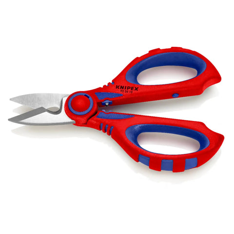 Electricians Shears With Fine Serrated Blades And Integrated Cable Cutter, fiberglass grips, 160 mm