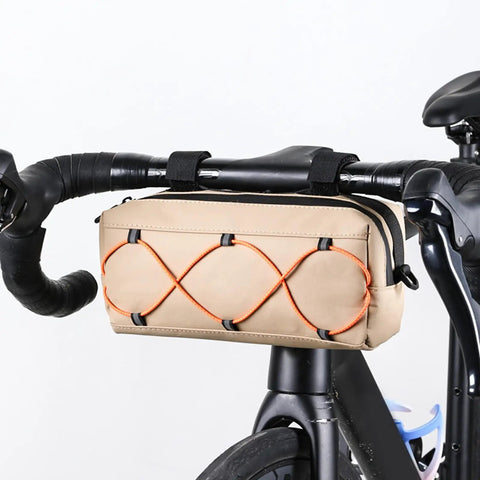 Front Handlebar Bag For Bicycles Waterproof Big Capacity Gear Storage Durable Yet Lightweight Bike Bag on black handlebars