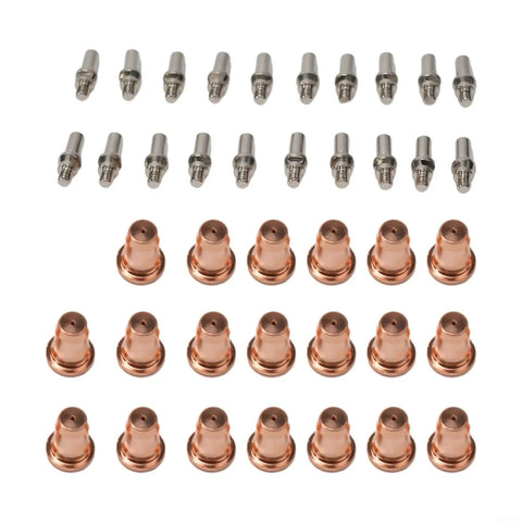 Consumables Kit for IPT-60 PT60 PT40 IPT-40 Torch, 40 Electrodes and Nozzles, 1.0mm and 1.1mm Tips, Replacement Parts