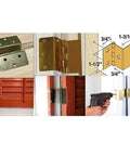 Antique Bronze Iron Door Hinges Set For Wood Doors 15mm Plate Right Angle Corner Hinges Double Change And Three Fold Options