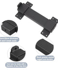 Badass Heavy Duty Carbon Steel Slide Gate Latch Lock With Reinforced Padlock Hole For Fence Shed Barn Yard Security Bolt with rugged black powder coating.
