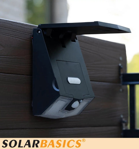 Two Pack Solar Security Lights With Motion Sensor, Waterproof Outdoor LED 700 Lumen Bright White for steps, black finish.