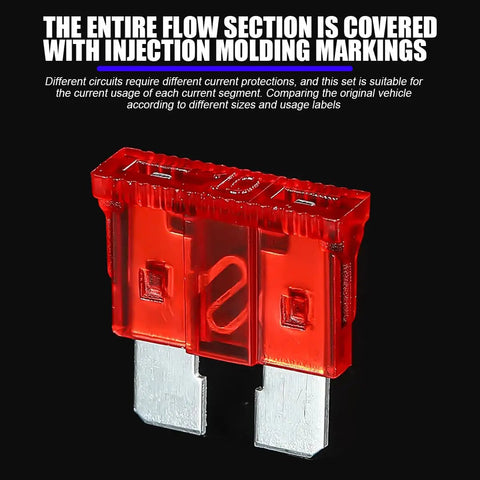 Road Ready Badass 306 Piece Auto Car Truck Backup Fuse Assortment Kit featuring a red automotive blade fuse rated for two amps.