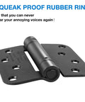 Matte Black Mortise Steel Spring Hinges Set For Self Closing Doors Soft Close 4 Pack 8 Holes One And Three Quarter Inch Thick Adjustable Tension shown in close-up