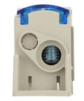 Top Shelf Heavy Duty 125A Din Rail Terminal Block For Cabinet Wiring Projects Feature with blue sight window and sturdy design.