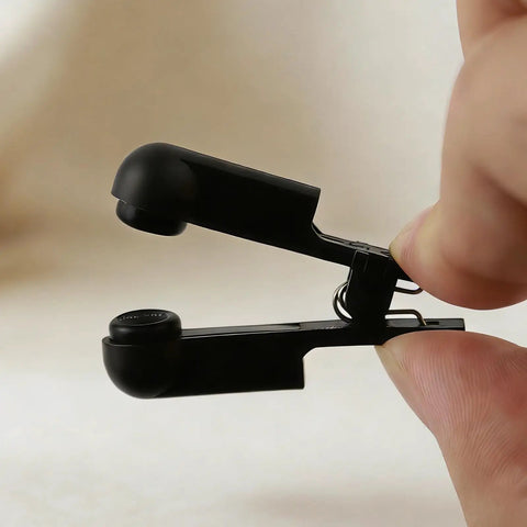 Close-up of One Pair Black Rubber Ear Clip Electrode For TENS 7000 And Most Standard Units Reusable Clip Style accessory