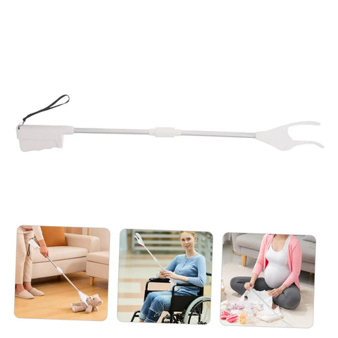 28 Inch Long Reach Grabber Tool Reacher Aid With Firm Grip And Nonslip Hold For Seniors And Pregnant Women Lightweight Plastic And Stainless Steel Pickup Tool For Kitchen Balcony And Home, shown with handle and pickup head
