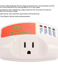Top Shelf Single Outlet Surge Protector With No Sweat Voltage Defense For Heavy Duty Home Appliances Like Air Conditioners Freezers Ice Makers Washing Machines US Plug Smooth Delay Tech, side view with power indicators.