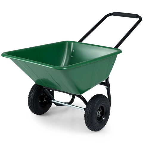 Two Wheel Wheelbarrow Garden Cart With 330 Lbs Capacity And 21 Gallon Volume Heavy Duty Yard Dump Cart With 10 Inch Pneumatic Tires