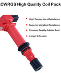 Six Pack Ignition Coils for 3.7L V6 Fits 2002-2008 Jeep Grand Cherokee Liberty Commander detailed view showing red coil pack