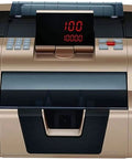 Slick Money Counter With Smart Infrared Fake Note Detection Heavy Duty Cash Counting Machine Quiet Lcd Display front view with control panel.