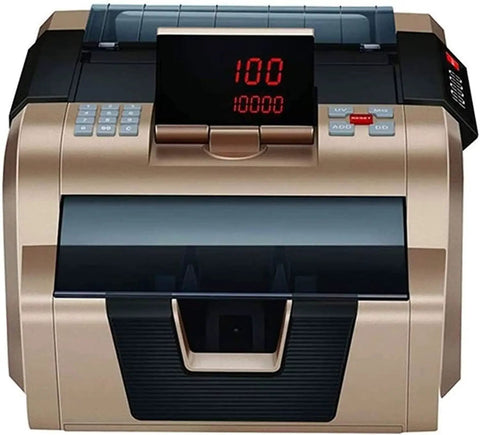 Slick Money Counter With Smart Infrared Fake Note Detection Heavy Duty Cash Counting Machine Quiet Lcd Display front view with control panel.
