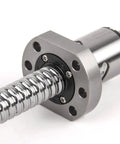 Close-up of Heavy Duty Ballscrew Kit With Ballnut And Nut Housing BK BF12 End Support And RM1605 Coupler, showing threaded shaft