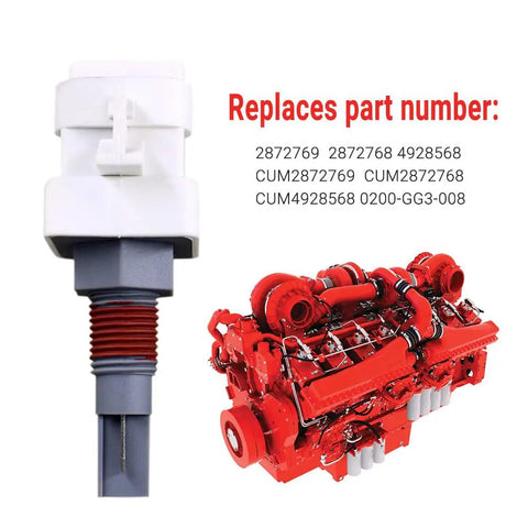 Fluid Level Sensor For QSK50 Diesel Engine Replaces OEM Numbers 2872769 2872768 4928568 0200 GG3 008 Plug And Play Easy Install