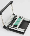 Manual Solder Paste Printer For PCB SMT Stencil on metal honeycomb platform, high precision with adjustable paste thickness focus.