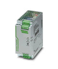 Heavy Duty DC DC Power Converter With 24 V To 24 V Output And 10 Amp Modular Setup with rugged metal housing for industrial use.