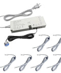 Six-Port 12V 60W LED Power Supply With Dimmer, 5A Output, Includes Six 2m Welding Extension Cords, low voltage driver kit