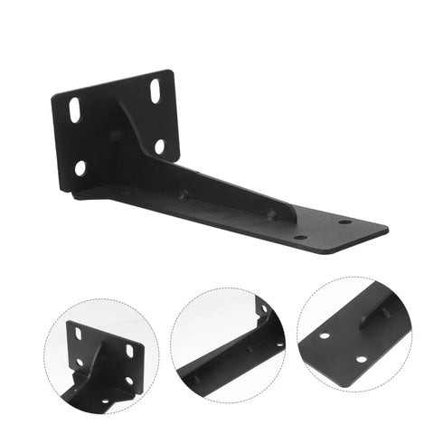 Rock Solid Heavy Duty Metal L Shelf Brackets, Cold Rolled Steel Wall Mount support, matte black finish and sturdy design.