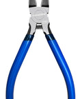 6 Inch Precision Wire Cutters For Jewelry Making, Ultra Sharp Flush Cutters with Blue and Black Handles, Front View