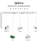 Top Shelf Motorized Smart Electric Curtain Track With Remote And Concealed Brackets showing aluminum track and components.