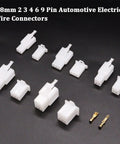 Automotive Electrical Wire Connector Kit 432 Pcs 2.8mm Assortment with pin connectors and terminals displayed on black surface