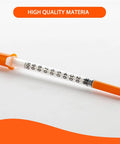 1 mL syringe with orange end caps and 30G needle; transparent barrel with black measurement marks