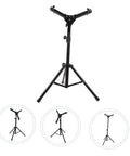 Adjustable Alloy Practice Drum Rack With 12 Inch Foldable Black Stand, portable design with 3-way adjustable frame for beginners.