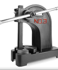 3 Ton Arbor Press Machine With Heavy Duty Cast Iron Base Steel Anvil Plate Delivers 6612 Lbs Force For Smooth Bearing Punching Tasks - Close-up view of machine's handle and base.