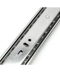 Close-up of Beefy Full Extension Drawer Slide Rail In Cold Rolled Steel With Ball Bearing Side Mount 30mm Wide Smooth Quiet Glide
