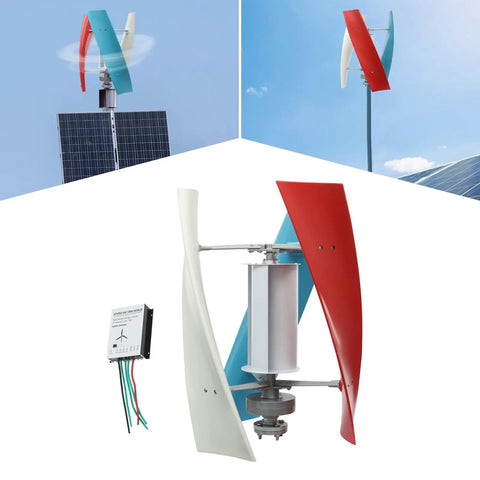 Portable 100W Wind Turbine Generator For Home Use No Battery 12V Vertical Wind Turbine with controller close-up