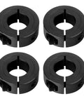 Beefy Five Eighth Inch Bore Shaft Collar Set With M4 Screws Split Clamp On For One And Five Sixteenths Inch Outer Diameter And Seven Sixteenths Inch Thickness Durable 1045 Steel Pack Of Four, 4 black collars