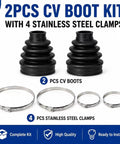 Two Piece Universal CV Boot Kit With Four Stainless Steel Clamps for 19mm to 24mm Axle Shafts