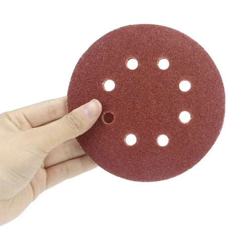 Grab These 60-Piece 5-Inch 8-Hole Hook And Loop Sanding Discs With Aluminum Oxide Grit for efficient sanding of wood and metal.