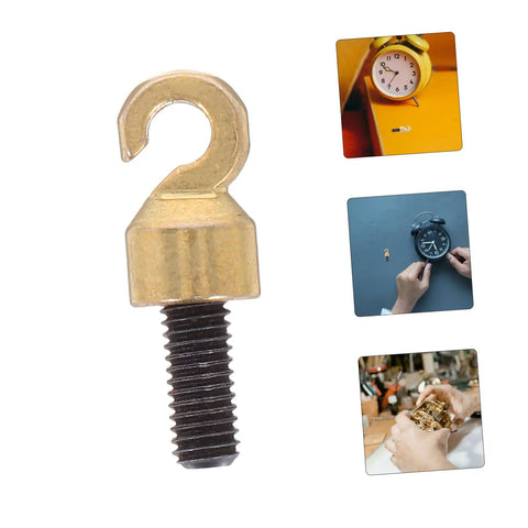 Grandfather Clock Weight Replacement Hook For DIY Restoration Projects with rock solid design, secure chain, durable metal, close-up view.