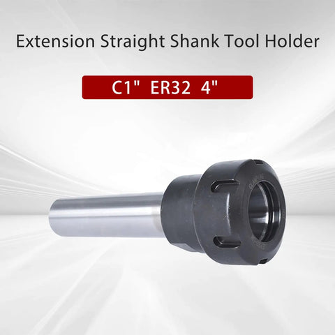 C1 ER32 4 Inch Straight Shank Tool Holder Collet Chuck for CNC Lathe and Milling Machines, Durable DN65 Steel