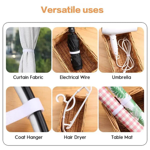 Various uses of Six Point Five Foot Two Roll Adjustable Cable Ties Reusable Hook and Loop Fastening for Cable Organizing