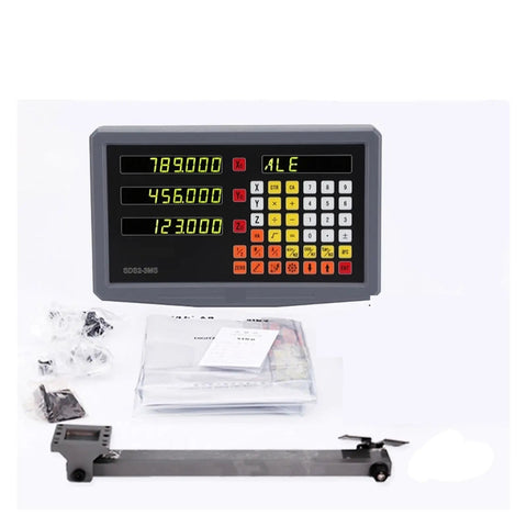 3 Axis Digital Readout DRO with user-friendly display for glass ruler based CNC milling machines and cutting tools, front view