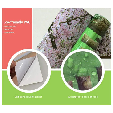 3D Door Mural Wallpaper Stickers Set for Home Decor with Eco-friendly PVC, self-adhesive and waterproof, peelable finish.