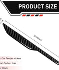 Custom Side Fender Trim For Tesla Cybertruck 2024 2025 2026 Seamless Door To Fender Accent Guard showing black carbon fiber, 10.08 inch size.