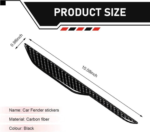 Custom Side Fender Trim For Tesla Cybertruck 2024 2025 2026 Seamless Door To Fender Accent Guard showing black carbon fiber, 10.08 inch size.