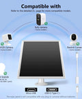 Diagram showing 8W Outdoor Solar Panel For Security Cameras With 5V USB And USB C Fast Charging compatibility with cameras.
