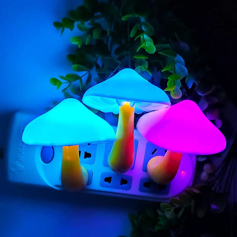 Sensor Led Night Light Plug In Lamp Mushroom Night Light With 7 Color Changing Glow Cozy Vibe Pretty Mushroom Shaped Night Light for bedroom