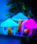 4 Pack Mushroom Night Lights Plug In Sensor Lamps with Auto On Off in the Dark Color Changing LED Lights for Kids and Adults glowing