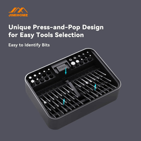 One Hundred Piece Precision Screwdriver Set With Ratchet And Magnetic Tweezers shown with organized slots and bits in case