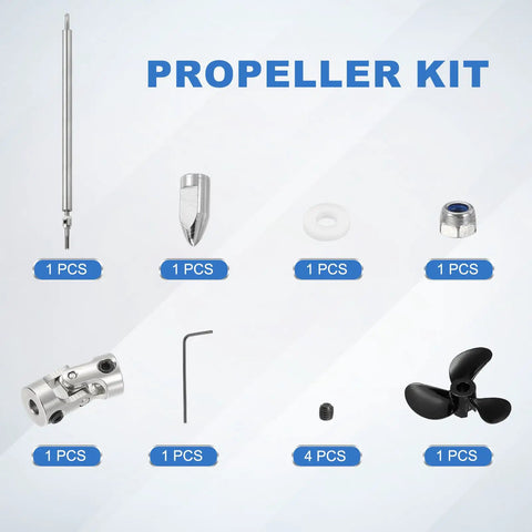 Drive Shaft With Propeller Universal Joint For RC Boats, 250mm Shaft, 36mm Stainless Steel 3 Blade Propeller Kit