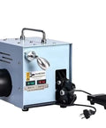 ZQFEE 60W Electric Tube Expander Terminal Crimper Tool With Replaceable Cold Pressing Molds For Professional Wire Connector Work and Reliable Diverse Terminal Installation Tasks Made Easy, showing the device from an angle with its controls.