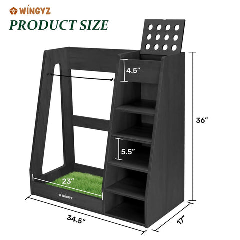 Birch Plywood Golf Bag Storage For Two Bags With 36Lb Rock Solid Organizer And 7 Shelf Command Center Plus Artificial Turf 12
