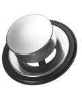 Dual-Position Kitchen Sink Stopper In Polished Stainless Steel For Insinkerator Garbage Disposals STP-DS, side view