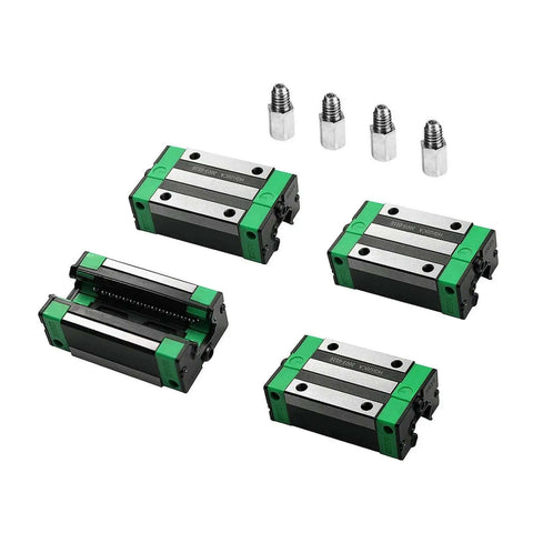 Premium High Precision Linear Guide Rail Kit With 200mm To 1500mm HGR20 Square Rail And HGH20CA Bearing Slide Blocks For Smooth Low Friction Motion Control Systems, four blocks and mounting screws